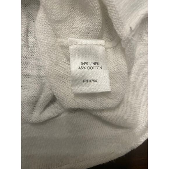 J. Jill Women’s XL Linen Cotton Lightweight Sweater Tropical Beach Scene Coastal - Picture 6 of 9